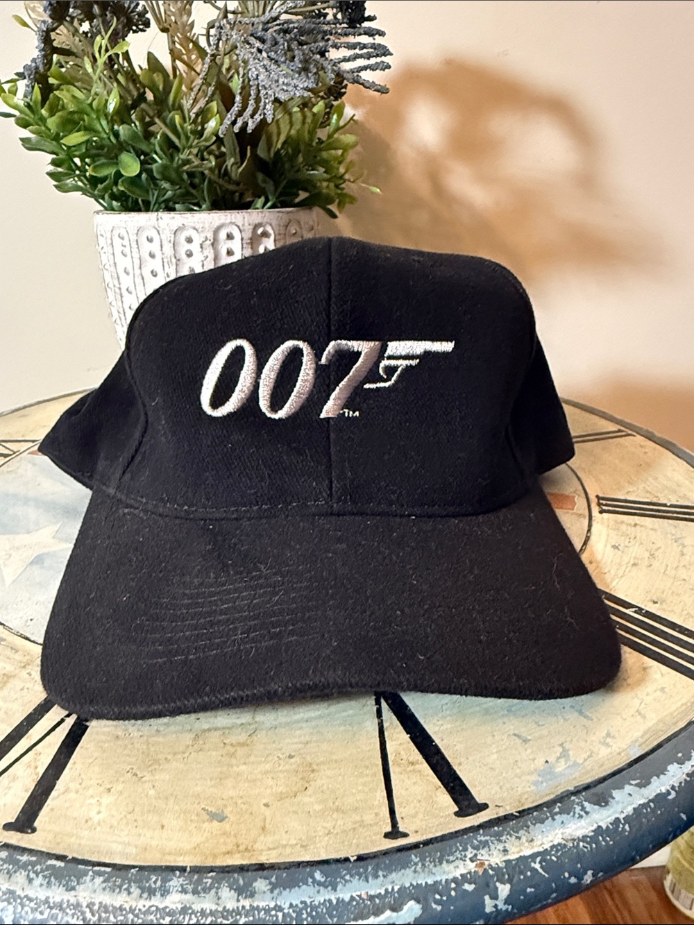 Vintage 007 Embroidered Black Baseball Cap - Official Movie Logo